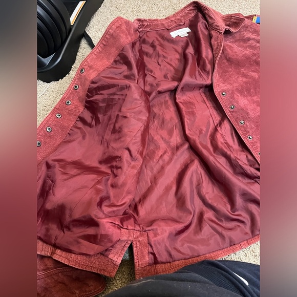 Christopher & Banks Red Suede Leather Jacket size 2X - Picture 9 of 14